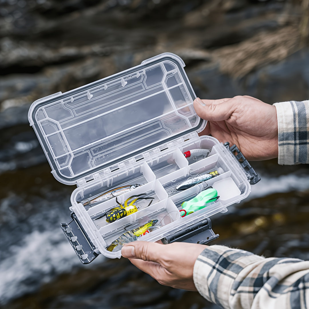 Large Capacity Multi-Layer Fishing Tackle Box with Adjustable Dividers, Portable Airtight Fishing Gear Organizer with Handle, Hard Shell Storage Case for Lures, Hooks And Accessories, Perfect for Outdoor Fishing And Travel