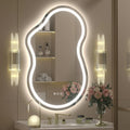 Irregular LED Bathroom Mirror, Cloud Shape Lighted Wall Vanity Mirror, Dimmable, Memory, Vertical\u002FHorizontal