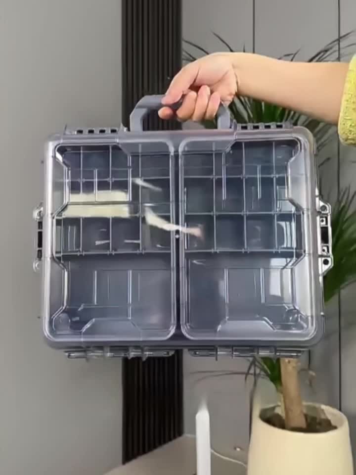 Large Capacity Multi-Layer Fishing Tackle Box with Adjustable Dividers, Portable Airtight Fishing Gear Organizer with Handle, Hard Shell Storage Case for Lures, Hooks And Accessories, Perfect for Outdoor Fishing And Travel