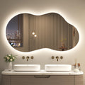 Irregular Backlit Bathroom Mirror With Lights 40 X 24, Asymmetrical Cloud Led Lighted Vanity Mirror For Wall, Dimmable, Memory Function (Horizontal\u002FVertical)