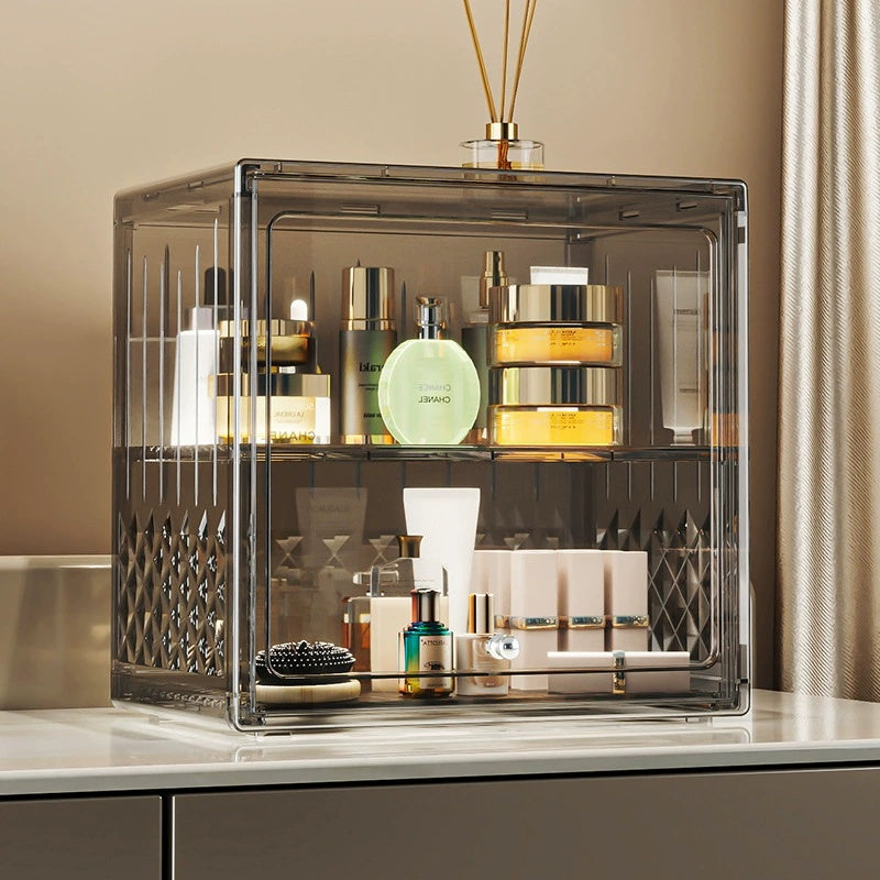 Dustproof Cup Storage Rack for Water Cups Tea Cups Coffee Mugs and Tea Sets, Multifunctional Desktop Organizer for Cosmetics Skin Care Products and Household Sundries Storage Box